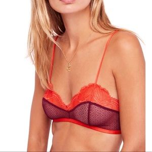 Free People Olivia Lace Mesh Bralette New!!